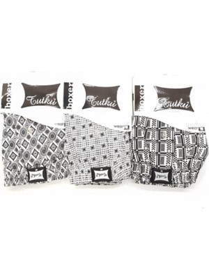 Erkek Karışık Desenli Boxer %100 Pamuklu