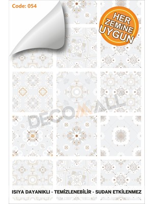 Code 54 Suya Dayanıklı Mutfak Banyo Zemin Mermer Mobilya Fayans Folyo Kaplama (Laminasyonlu)