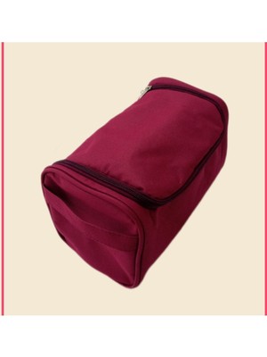 Şık ve Fonksiyonel Bordo Seyahat Makyaj Çantası, Pratik Kullanım Için Ideal.