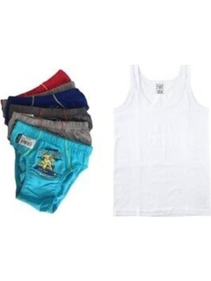 5 Adet Atlet 5 Adet Baskılı Boxer Erkek Cocuk Takımı