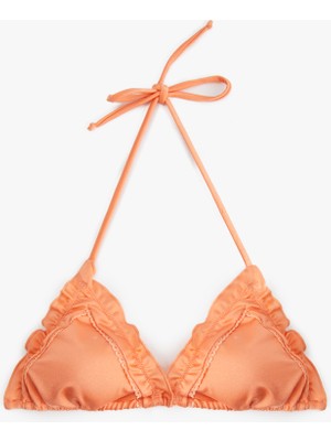 Koton Boyundan Bağlamalı Fırfırlı Üçgen Bikini Üstü