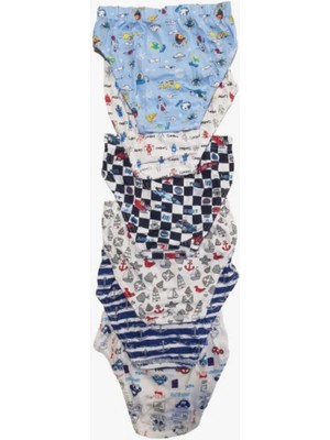 Tutku Erkek Çocuk Slip Külot Karışık Desenli 6'lı Paket Elastan Konfor 3-10 Yaş