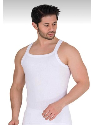 Tutku Erkek Beyaz 6'lı İnce Askılı Fitilli Kaşkorse Atlet %100 Pamuklu L Beden Doğal Kumaş 1044
