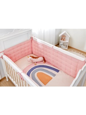 Aybi Baby Beşik Kenar Koruyucu Set 4 Parça 70X130 -Pembe