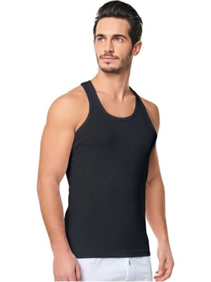 Tutku 6'lı Paket Klasik Erkek Atlet 2XL Siyah %100 Pamuklu Rahat Kesim ve Nefes Alabilir Özellik