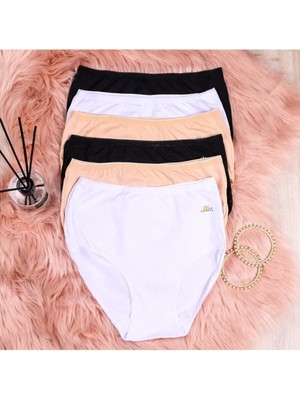 Tutku 1851 Yüksek Bel Modal Bayan Alt Çamaşır 6lı Karışık Renk Yumuşak Dokulu Pamuklu Kumaş