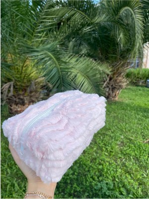 Pembe Pofuduk Makyaj Çantası, Şık ve Kullanışlı Tasarım, Ideal Hediye Seçeneği