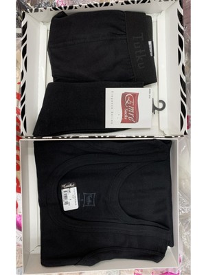 Erkek Beyaz Pamuk Atlet Boxer Çorap 3'lü Kutulu Takım Damat Çeyiz Seti