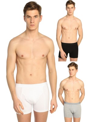 Siyah Elastan Lıkralı Pamuklu 5'li Paket Boxer 0114( Sbvg 0114)