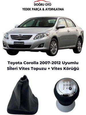 Toyota Corolla 5 Ileri Vites Topuzu + Vites Körüğü 2007-2012 Uyumlu