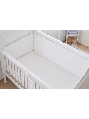 Aybi Baby Beşik Kenar Koruyucu Set 4 Parça- Beyaz - 70X130 cm