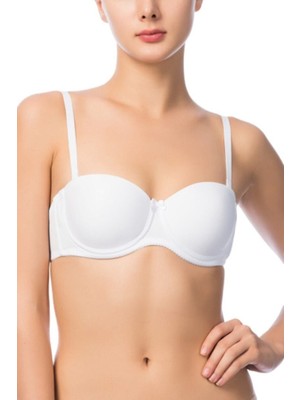 Annehayali Desteksiz Straplez Kadın Sütyen Beyaz 3510