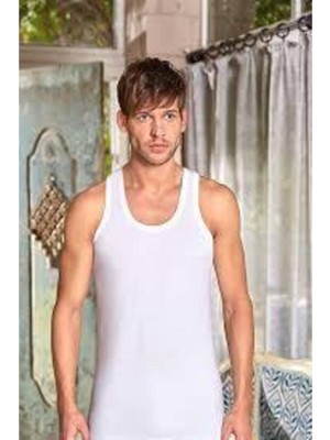 Erkek Beyaz 6'lı Süprem Penye Pamuk Atlet