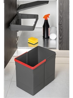 Metali 20 Lt Kapağa Monte Çöp Kutusu Antrasit