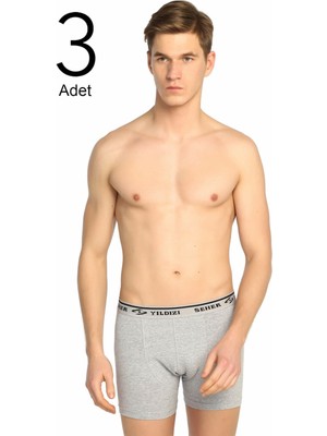 Erkek Siyah 3'lü Paket Likralı Boxer
