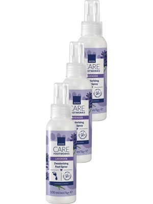 Avon Footworks Lavanta Özlü Koku Önleyici Ayak Spreyi 100ML Üçlü Paket