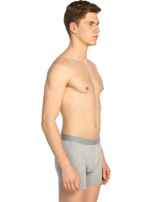 Erkek Gri 10'lu Paket Likralı Boxer ELF568T0114CCM10