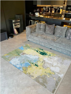 Barcelona Koleksiyonu Çok Renkli Soyut Desenli Kreatif Modern Dekoratif Halı 52