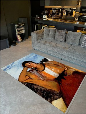 Barcelona Koleksiyonu Pastel Renklerde Kızılderili Desenli Modern Dekoratif Halı 30