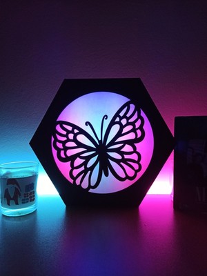 Renkli Kelebek Tasarımlı Masaüstü Dekoratif Işık, Şık ve Modern Tasarım