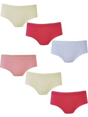 Iç Giyim 6lı Kız Çocuk Pınar Bato Pamuklu Slip Külot