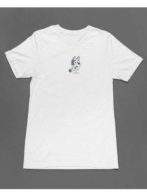 Bumeta Bluey Sevimli Köpek Kardeşler Mackenzie Unisex Tişört T-Shirt