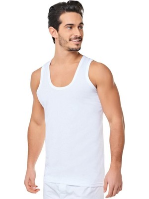 Erkek Beyaz Pamuklu Klasik Penye Atlet 6'lı Paket 0001