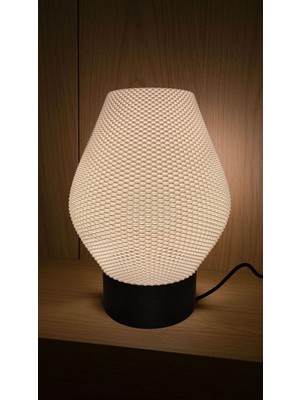 Modern Dokulu Siyah Taban, Beyaz Gövde, Pinterest Tarzı Bioplastik Abajur E27