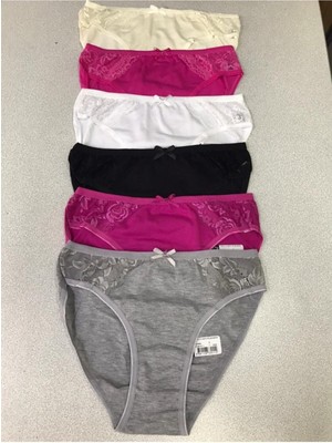 12'li Paket Kadın Dantelli Bikini Külot Asorti Kilot
