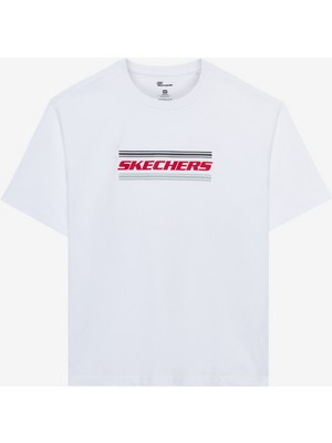 Skechers M Heavyweight Graphic Tee T-Shirt Erkek Beyaz Tshirt S2510154-100