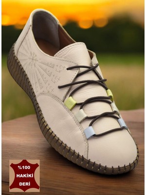 6000 Tam Ortopedik Taban Hakiki Deri Kadın Günlük Ayakkabı