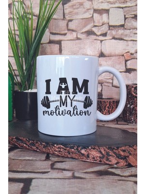 I Am My Motivation Yazılı Gym Spor Öz Motivasyon Fitness Hediye Baskılı Kupa Bardak