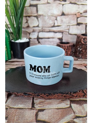 Mom Noun Definition Baskılı Anneler Günü Kare Kulplu Fincan Mavi Kupa Bardak