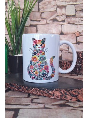 Kedi Komik Figürlü Esprili Kedisever Kedi Sahibi Karakteri Hediye Baskılı Kupa Bardak