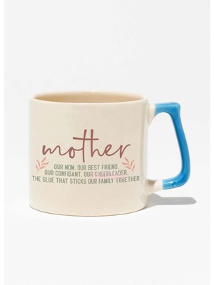 Renkli "mother Noun" Tanımlı Anneler Günü Doğum Günü Hediye Mavi Kulplu Kupa Bardak