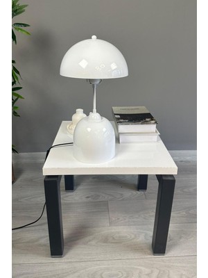 Beyaz Mantar Masa Lambası, Dekoratif ve Okuma Için Şık Başucu Abajuru