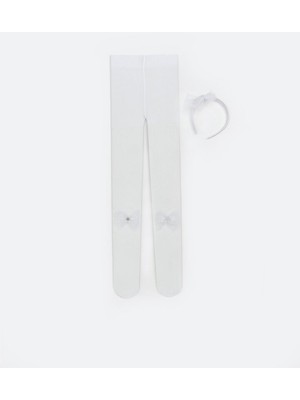 Lc Waikiki Yeni Sezon Fiyonk Detayli Kiz Cocuk Kulotlu Corap ve Tac - S5R031Z4