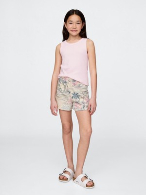 Gap Kız Çocuk Krem Relaxed Desenli Pull-On Şort