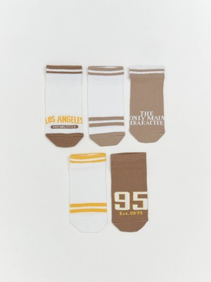 Lc Waikiki Yeni Sezon Los Angeles Desenli Erkek Cocuk Patik Corap 5'li - S5QT41Z4