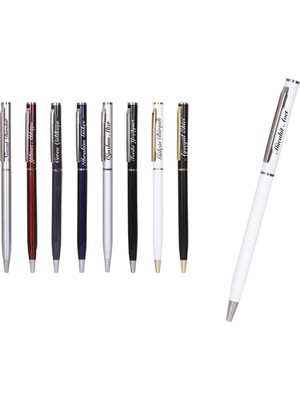 Isme Kişiye Özel Metal Ince Tükenmez Kalem