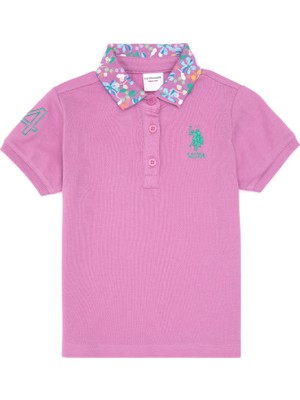 U.S. Polo Assn. Kız Çocuk Fuşya Basic Tişört 50306344-VR023