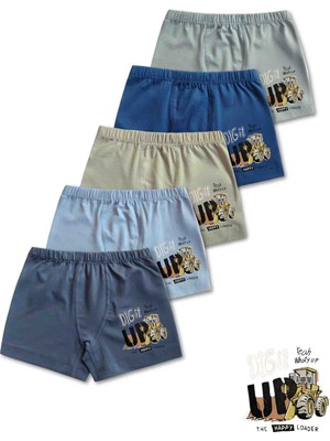 Panfilia %95 Pamuklu Erkek Çocuk Likralı Penye Boxer 5'li Set / Külot / İç Çamaşır