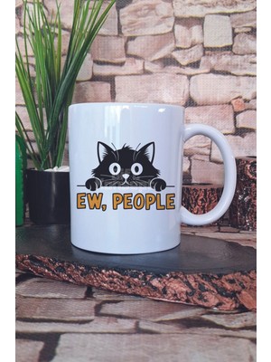 Kedi Komik Uykucu Esprili Kedisever Kedi Sahibi Uykulu Hediye Baskılı Kupa Bardak