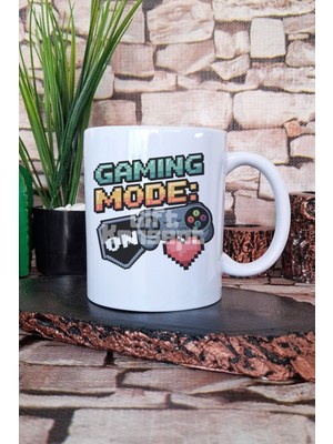 "gaming Mode On" Oyun Modu Aktif Hediyelik Baskılı Çay Kahve Sunum Kupa Bardak