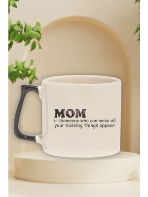 Mom Noun Definition Baskılı Anneler Günü Doğum Günü Hediye Siyah Kulplu Kupa Bardak