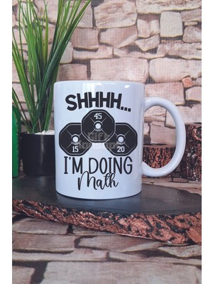 Shh I'm Doing Math Baskılı Komik Gym Spor Rep Sayma Esprisi Hediye Baskılı Kupa Bardak