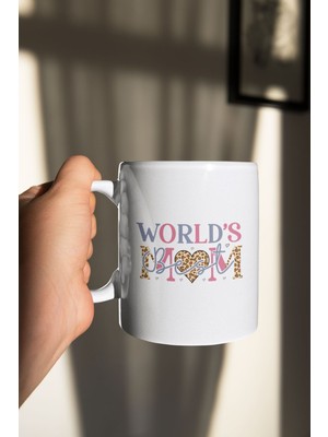 World's Best Mom Baskılı Anneler Günü Doğum Günü Anneye Hediye Kupa Bardak