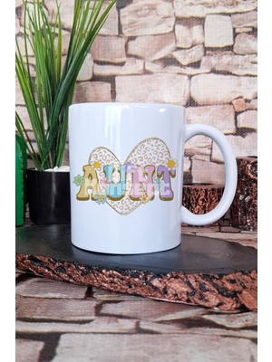 Aunt Retro Vintage Tarz Hala Teyze Hediyelik Baskılı Çay Kahve Sunum Kupa Bardak