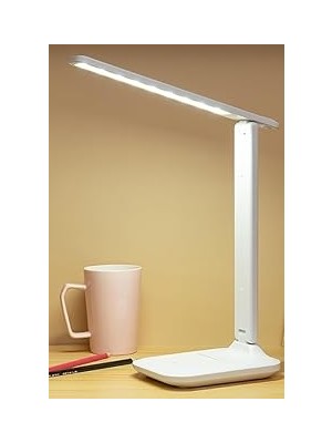 Nekuba Şarjlı Masa Lambası 3 Renk Dokunmatik Telefon Standlı Kademeli Çalışma Okuma Işığı Gece Lamb