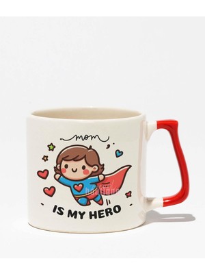 "mom Is My Hero" Annem Kahramanım Anneler Günü Doğum Günü Hediye Kırmızı Kulplu Kupa Bardak
